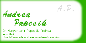 andrea papcsik business card